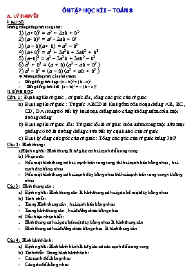 Ôn tập học kì I  Toán 8